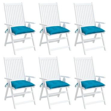 vidaXL Μαξιλάρια Καρέκλας 6 τεμ. Αν. Μπλε 40x40x7cm Υφασμάτινα