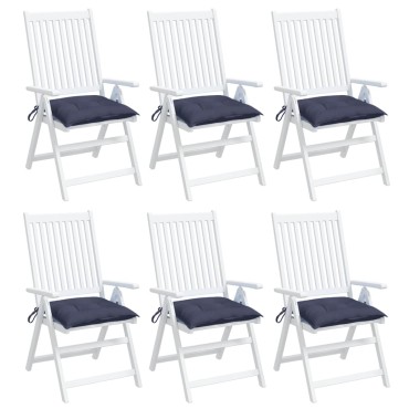 vidaXL Μαξιλάρια Καρέκλας 6 τεμ. Ναυτικό Μπλε 40x40x7cm Υφασμάτινα