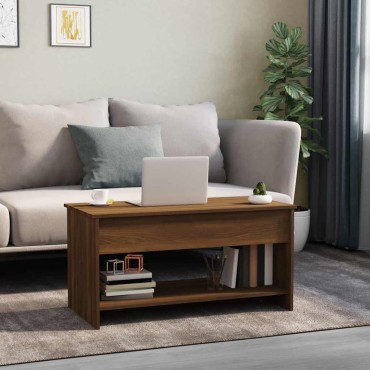 vidaXL Τραπεζάκι Σαλονιού Καφέ Δρυς102x50x52,5cm Επεξεργασμένο Ξύλο 1 τεμ.