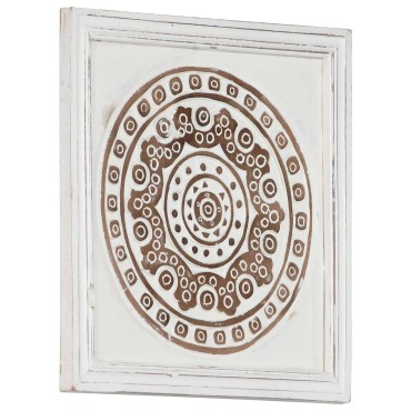 vidaXL Διακόσμηση Τέχνης 2 τμχ. 40 x 40 x 1,5 cm Καφέ και Λευκό