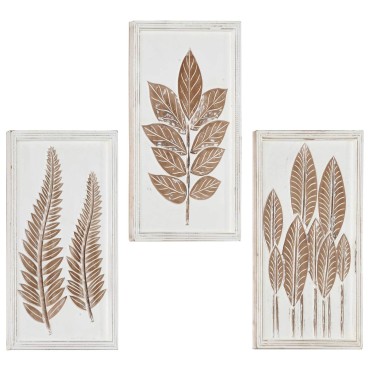 vidaXL Διακόσμηση Τέχνης 3 τμχ. 40 x 40 x 1,5 cm Καφέ και Λευκό