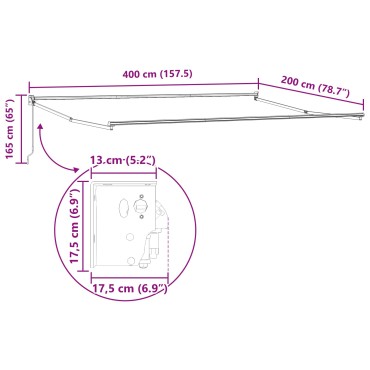 vidaXL Αναδιπλούμενη τέντα Μπλε και άσπρο 4 x 2 m
