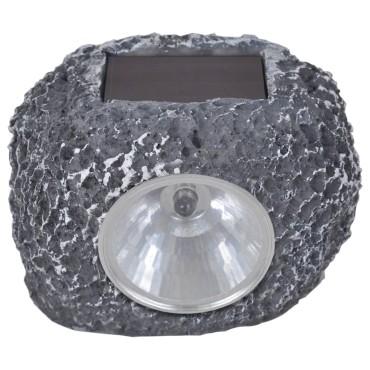 vidaXL Outdoor Φωτιστικό Ηλιακό LED με Σποτάκια 12 Τεμ. Σχήμα Πέτρας