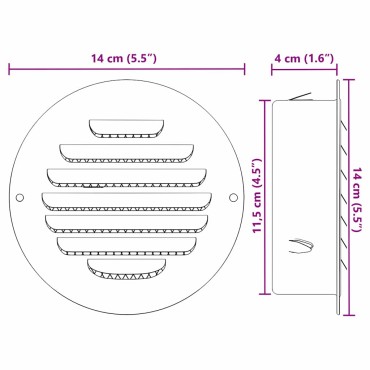 vidaXL Καπάκια Αερισμού 4 τεμ. Ασημί 125 mm Ανοξείδωτο ατσάλι