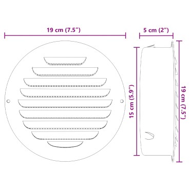 vidaXL Καπάκια Αερισμού 4 τεμ. Ασημί 150 mm Ανοξείδωτο ατσάλι