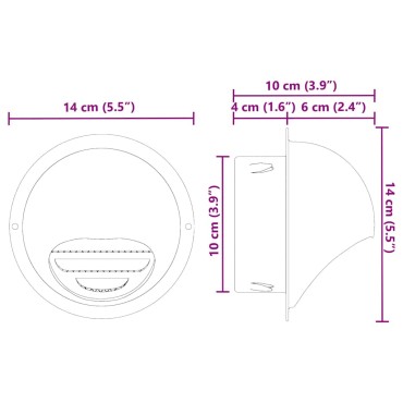 vidaXL Καπάκια Αερισμού 2 τεμ. Ασημί 100 mm Ανοξείδωτο Ατσάλι