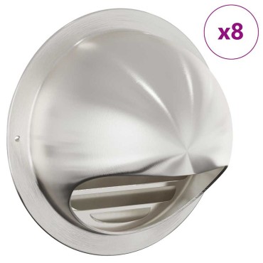 vidaXL Καπάκια Αερισμού 8 τεμ. Ασημί 150 mm Ανοξείδωτο Ατσάλι