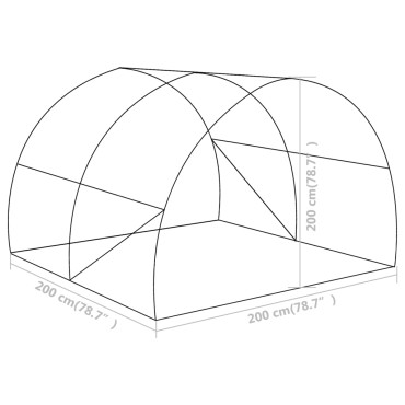 vidaXL Θερμοκήπιο 4 μ² 2 x 2 x 2 μ.