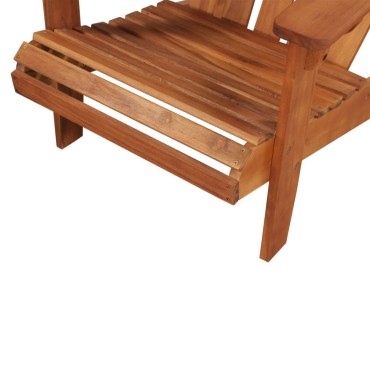 vidaXL Καρέκλα Κήπου Adirondack με Υποπόδιο από Μασίφ Ξύλο Ακακίας 69,5x132,5x91cm