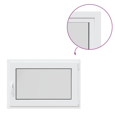 vidaXL Παράθυρο Κάτω Στρώματος RISOR 90 x 50 cm PVC και Γυαλί