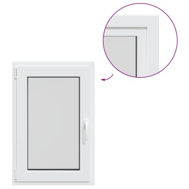 vidaXL Παράθυρο Κάτω Στρώματος RISOR 60 x 100 cm PVC και Γυαλί Λευκό