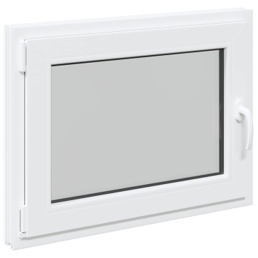 vidaXL Παράθυρο Κάτω Στρώματος RISOR 80 x 50 cm PVC και Γυαλί Λευκό
