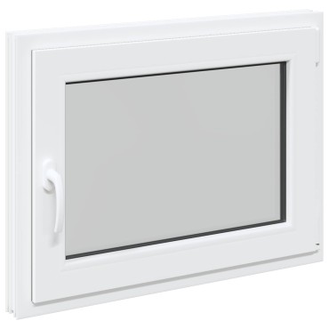 vidaXL Παράθυρο Κάτω Στρώματος RISOR 80 x 60 cm PVC και Γυαλί Λευκό