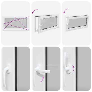 vidaXL Παράθυρο Κάτω Στρώματος RISOR 110 x 50 cm PVC και Γυαλί