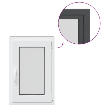 vidaXL Παράθυρο Κάτω Στρώματος RISOR 50 x 75 cm PVC και Γυαλί Ανθρακί