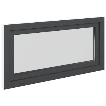 vidaXL Παράθυρο Κάτω Στρώματος RISOR 120 x 60 cm PVC και Γυαλί Ανθρακί