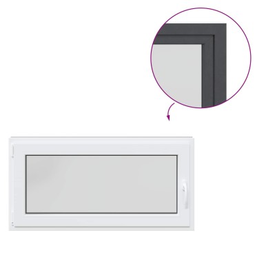 vidaXL Παράθυρο Κάτω Στρώματος RISOR 120 x 60 cm PVC και Γυαλί Ανθρακί