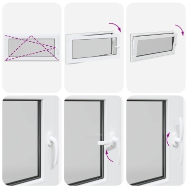 vidaXL Παράθυρο Κάτω Στρώματος RISOR 120 x 60 cm PVC και Γυαλί Ανθρακί