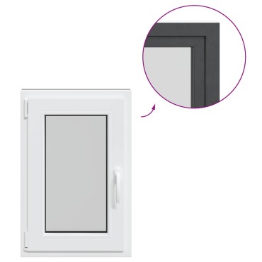 vidaXL Παράθυρο Κάτω Στρώματος RISOR 50 x 75 cm PVC και Γυαλί Ανθρακί