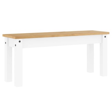 vidaXL Πάγκος Τραπεζαρίας PANAMA Λευκό 105x30x45cm Μασίφ Ξύλο Πεύκου 1 τεμ.