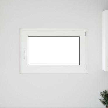 vidaXL Παράθυρο Κάτω Στρώματος RISOR 90 x 50 cm PVC και Γυαλί Λευκό