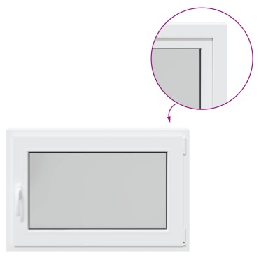 vidaXL Παράθυρο Κάτω Στρώματος RISOR 90 x 50 cm PVC και Γυαλί Λευκό