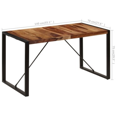 vidaXL Τραπεζαρία 140x70x75cm από Μασίφ Ξύλο Ακακίας 1 τεμ.