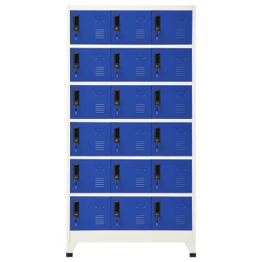 vidaXL Φοριαμός Γκρι και Μπλε 90x40x180cm Ατσάλινος 1 τεμ.