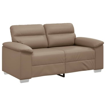 vidaXL Διθέσιος Καναπές Cappuccino 160x81x84cm από Συνθετικό Δέρμα