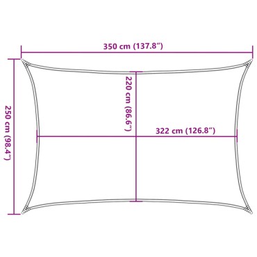 vidaXL Σκίαστρο Ιστιοπλοΐας Χρ. Άμμου 2,5x3,5μ. 100%Πολυεστέρας Oxford