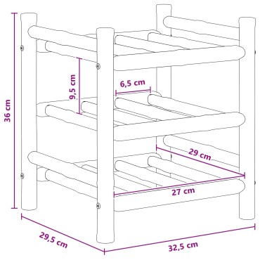 vidaXL Ράφι Κρασιού Φυσικό 32,5x29,5x36cm Μπαμπού 1 τεμ.