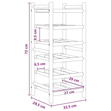vidaXL Ράφι Κρασιού Φυσικό 32,5x29,5x72cm Μπαμπού 1 τεμ.