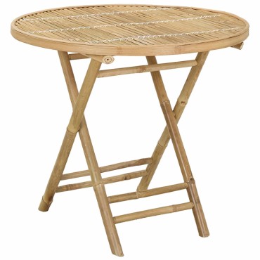 vidaXL Τραπέζι Κήπου Φυσικό 80x70cm Μπαμπού 1 τεμ.