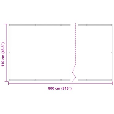 vidaXL Οθόνη Μπαλκονιού 110 x 800 εκ Ύφασμα Όξφορντ Ορθογώνιος