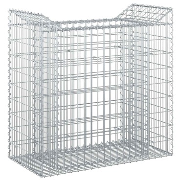 vidaXL Ανασηκωμένο κρεβάτι gabion Ασημί 50x100x100cm