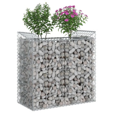vidaXL Ανασηκωμένο κρεβάτι gabion Ασημί 50x100x100cm