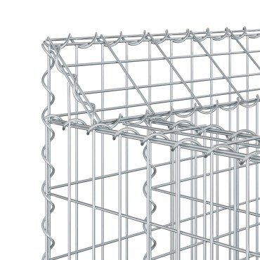 vidaXL Ανασηκωμένο κρεβάτι gabion Ασημί 50x100x100cm