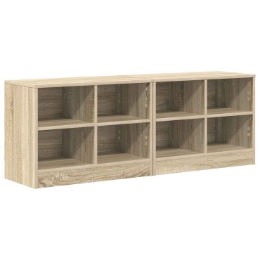 vidaXL Ντουλάπι κρεβατιού με ράφι 2 τεμ. Sonoma Δρυς 66x33x48cm