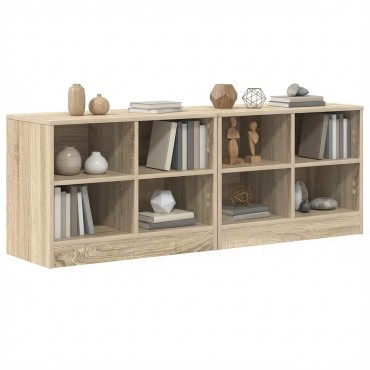 vidaXL Ντουλάπι κρεβατιού με ράφι 2 τεμ. Sonoma Δρυς 66x33x48cm