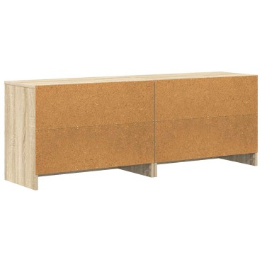 vidaXL Ντουλάπι κρεβατιού με ράφι 2 τεμ. Sonoma Δρυς 66x33x48cm