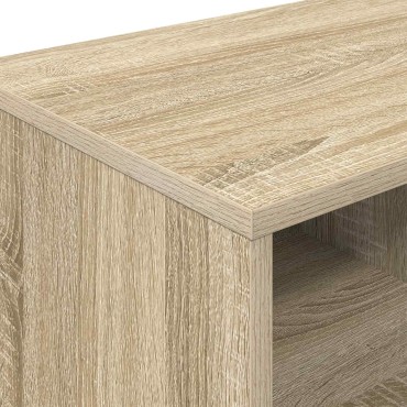vidaXL Ντουλάπι κρεβατιού με ράφι 2 τεμ. Sonoma Δρυς 66x33x48cm
