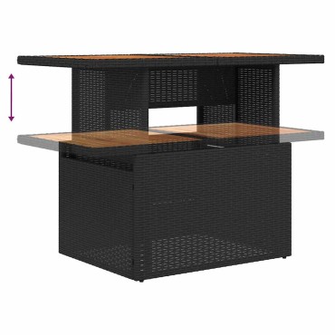 vidaXL Σετ Καναπέ Κήπου 6 τεμ. 5-Αριθμός καθισμάτων Μαύρο και Τυρκουάζ 100x55x73cm  Γωνιακός