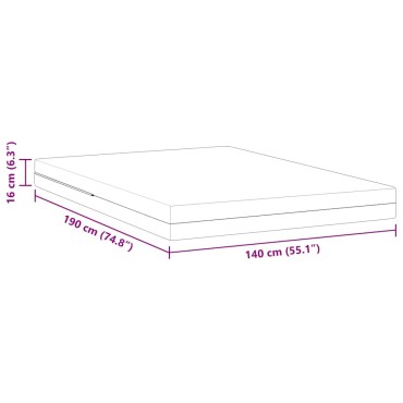 vidaXL Στρώμα Μέτρια σκληρό 140x190cm Λευκό 1 τεμ. - Διπλό