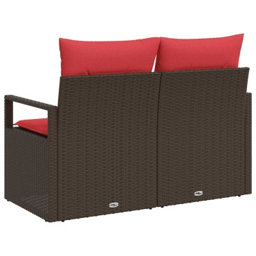 vidaXL Καναπές Κήπου με μαξιλάρι 120x62x69cm συνθετικό ρατάν