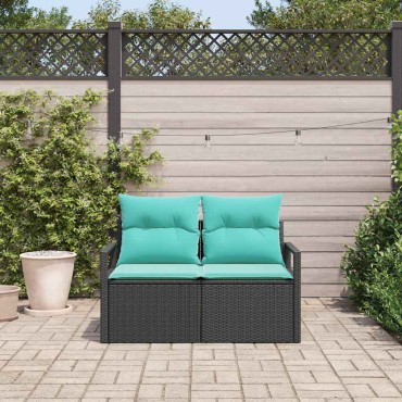 vidaXL Καναπές Κήπου με μαξιλάρι 120x62x69cm συνθετικό ρατάν