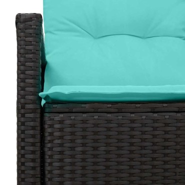 vidaXL Καναπές Κήπου με μαξιλάρι 120x62x69cm συνθετικό ρατάν