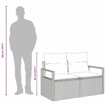 vidaXL Καναπές Κήπου με μαξιλάρι 120x62x69cm συνθετικό ρατάν