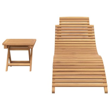 vidaXL Ξαπλώστρα 2 τεμ. Στερεό Ξύλο Τίκ Καφέ 198x55x58,5cm