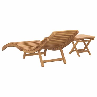 vidaXL Ξαπλώστρα 2 τεμ. Στερεό Ξύλο Τίκ Καφέ 198x55x58,5cm