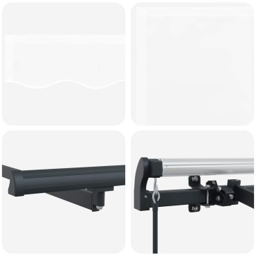 vidaXL Αναδιπλούμενη τέντα Λευκό 350 x 200 cm ύφασμα